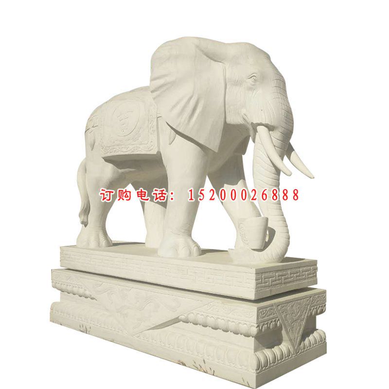 石雕大象大理石企业门口大象雕塑 (17)