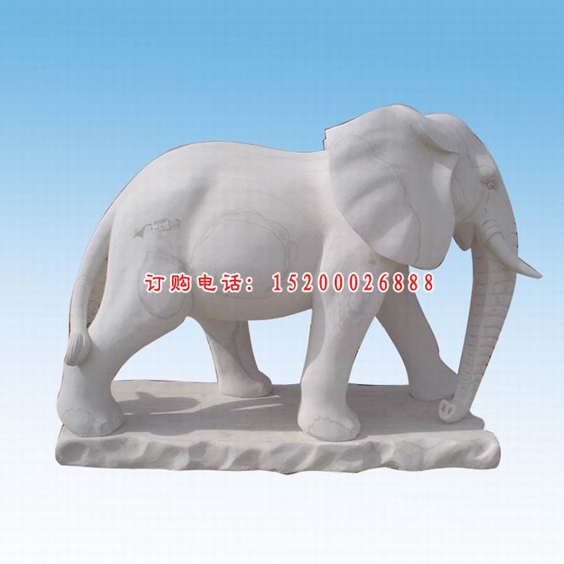 石雕大象晚霞红门口镇宅大象雕塑 (1)