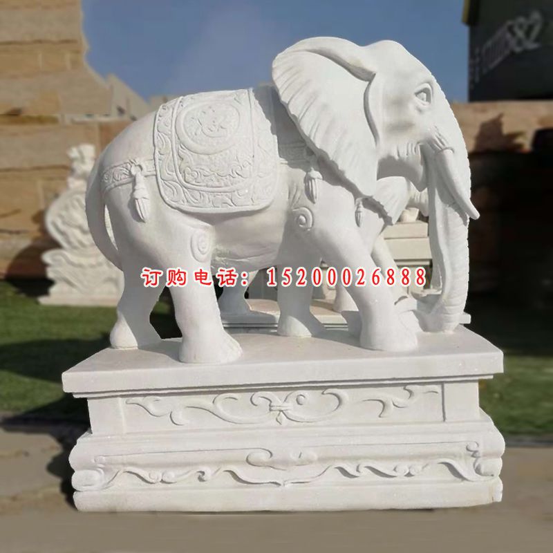 青石象牙大象  石雕小区动物雕塑 (14)