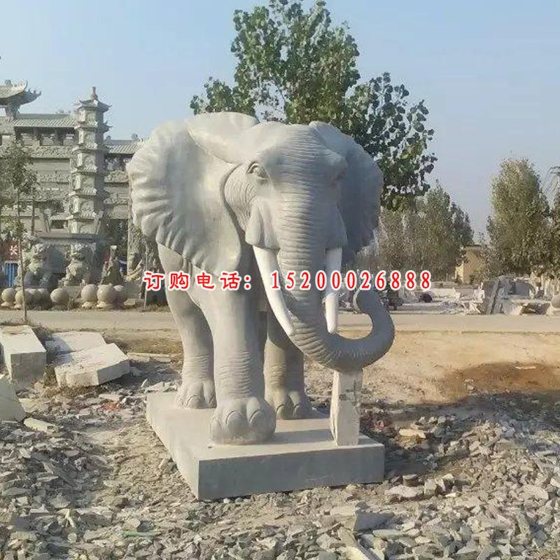 石头大象雕塑，石雕象雕塑 (1)