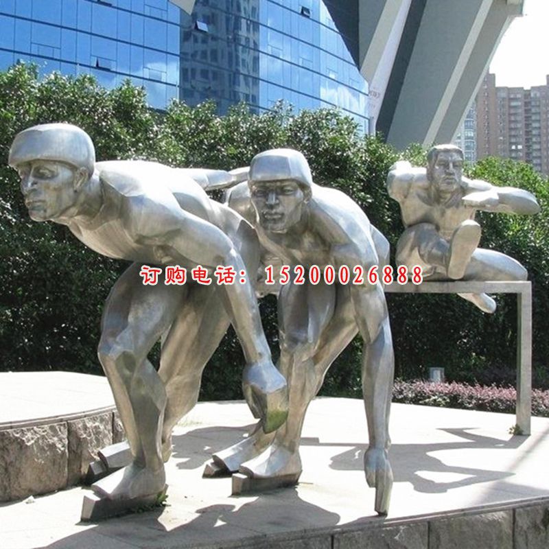不锈钢几何运动人物雕塑公园抽象人物雕塑