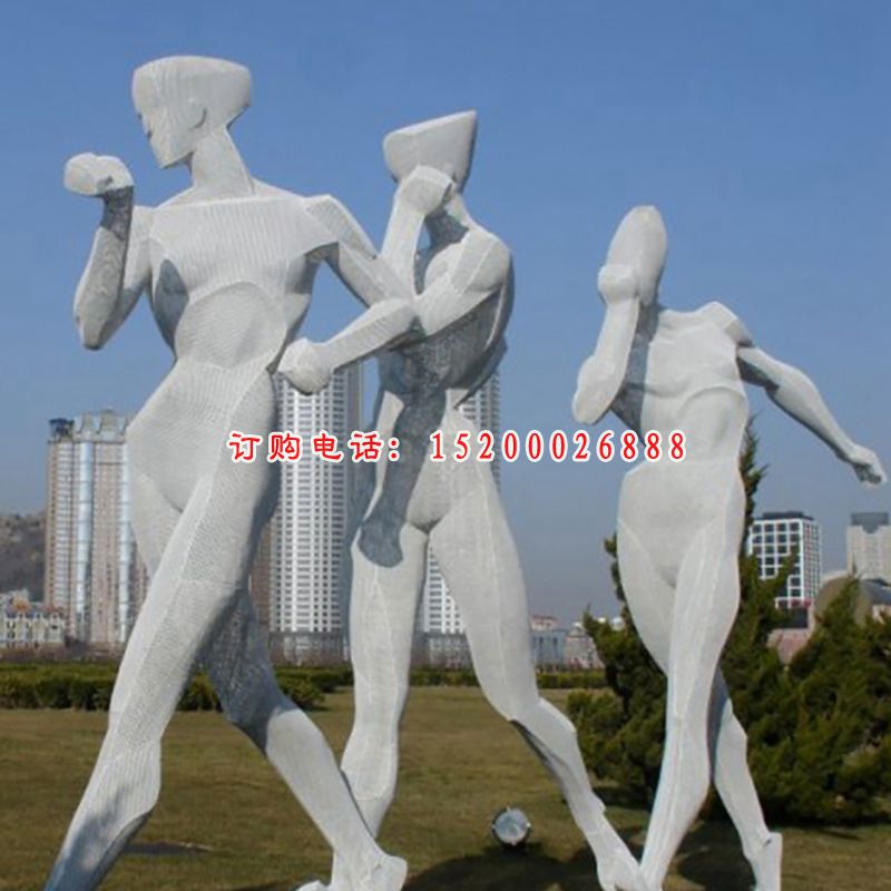 不锈钢运动人物  公园人物雕塑 (4)