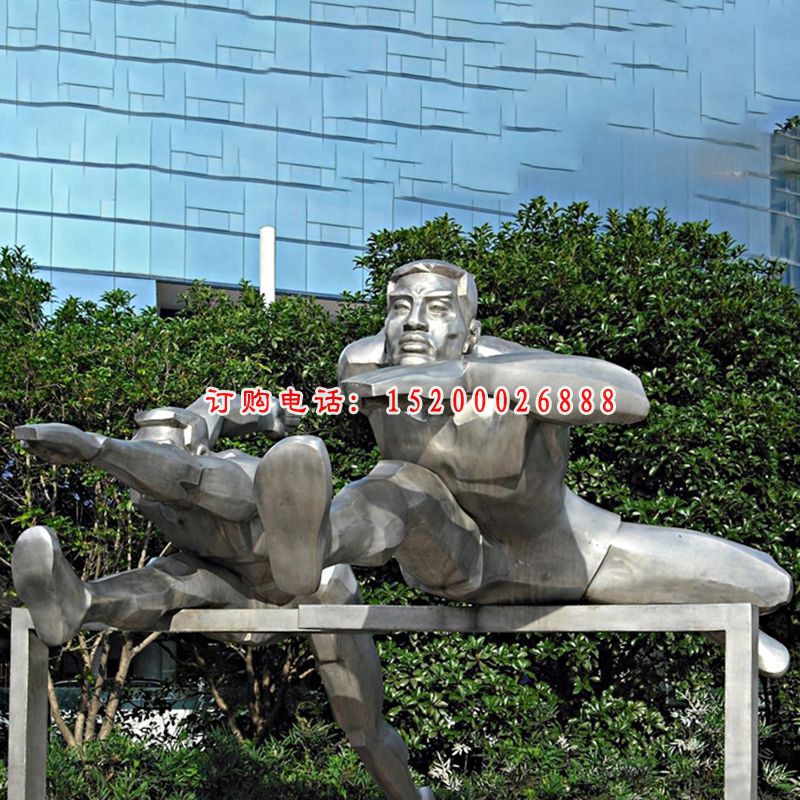 不锈钢压腿人物  广场运动人物