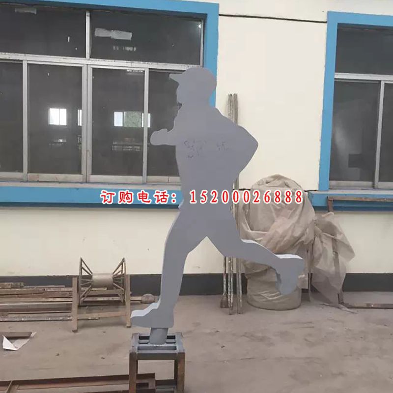 不锈钢跑步雕塑，广场不锈钢运动雕塑 (1)