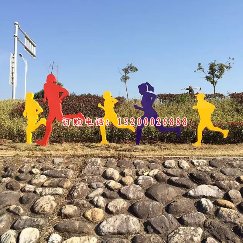 不锈钢跑步雕塑，广场不锈钢运动雕塑 (4)