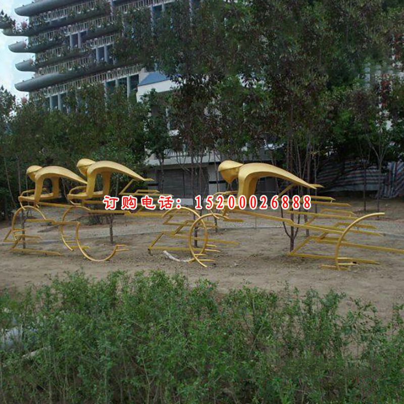 不锈钢抽象赛车雕塑，公园不锈钢运动雕塑