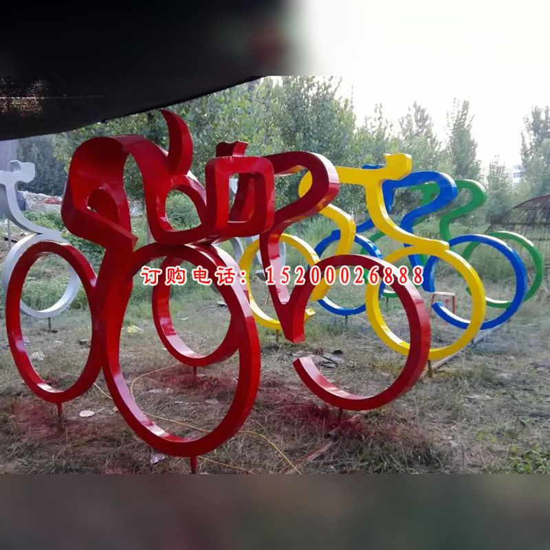 不锈钢赛车雕塑，不锈钢抽象人物雕塑 (4)