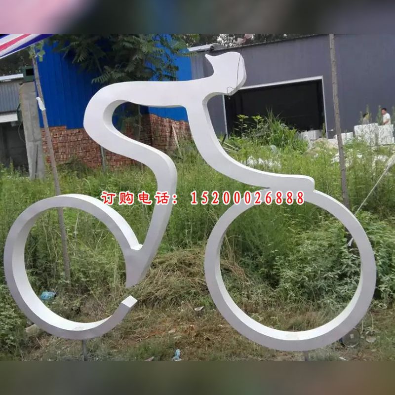 不锈钢赛车雕塑，不锈钢抽象人物雕塑 (5)