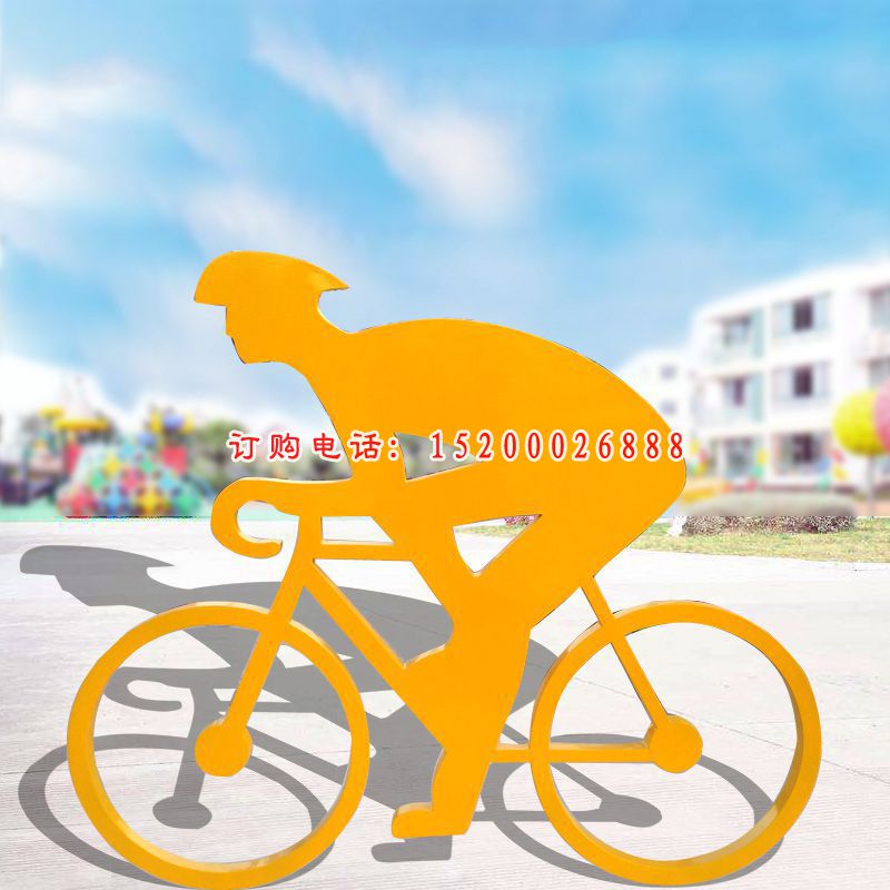 赛车雕塑，不锈钢抽象人物剪影