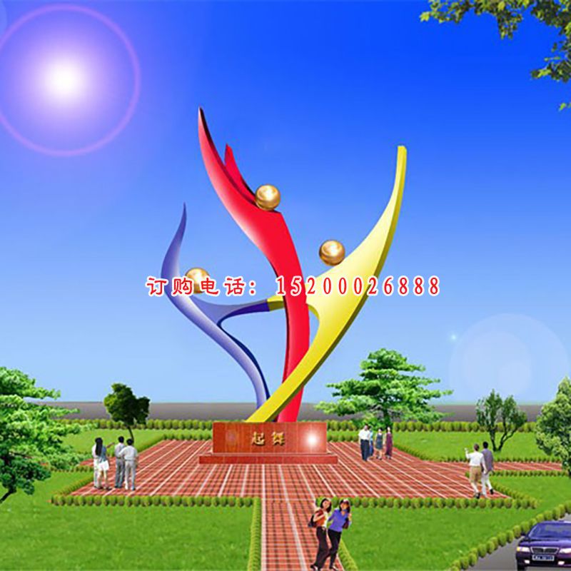 不锈钢起舞雕塑，公园不锈钢雕塑