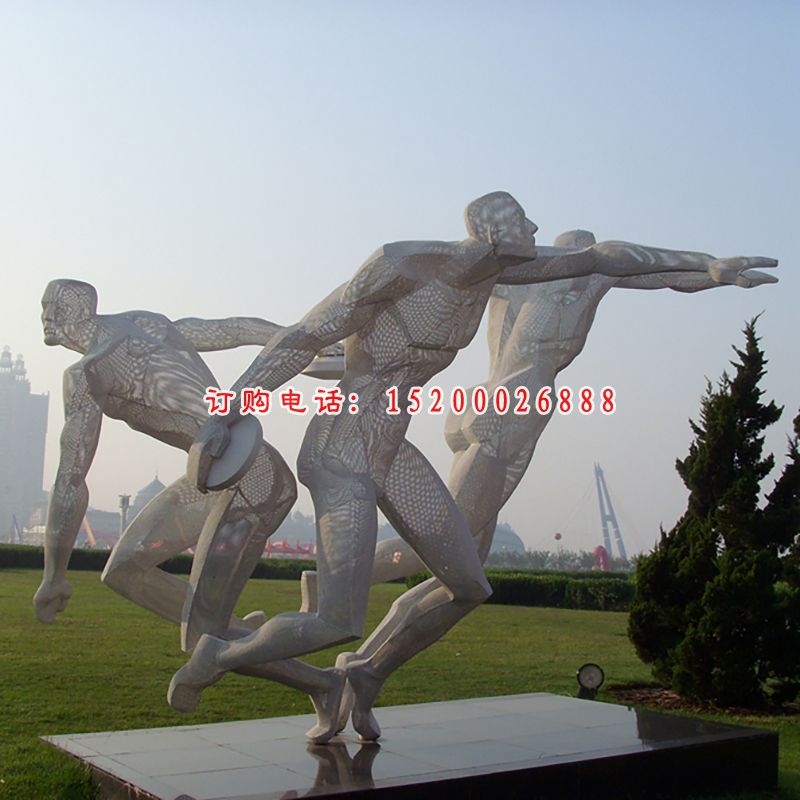 不锈钢运动人物  公园人物雕塑 (1)