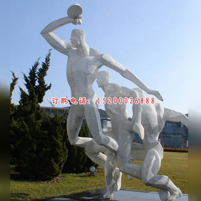 不锈钢运动人物  公园人物雕塑 (2)