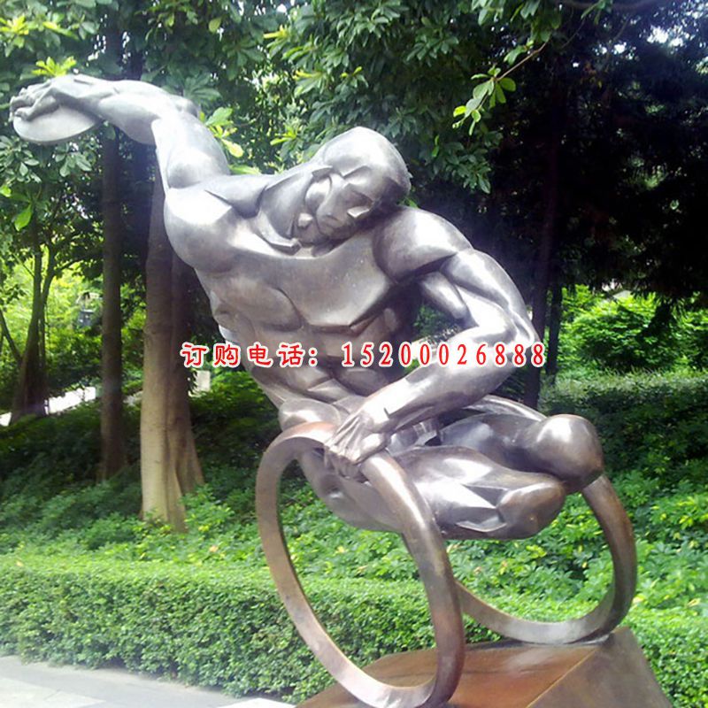 公园景观雕塑，不锈钢运动人物雕塑