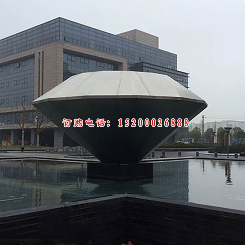 不锈钢钻石  广场景观雕塑 (1)