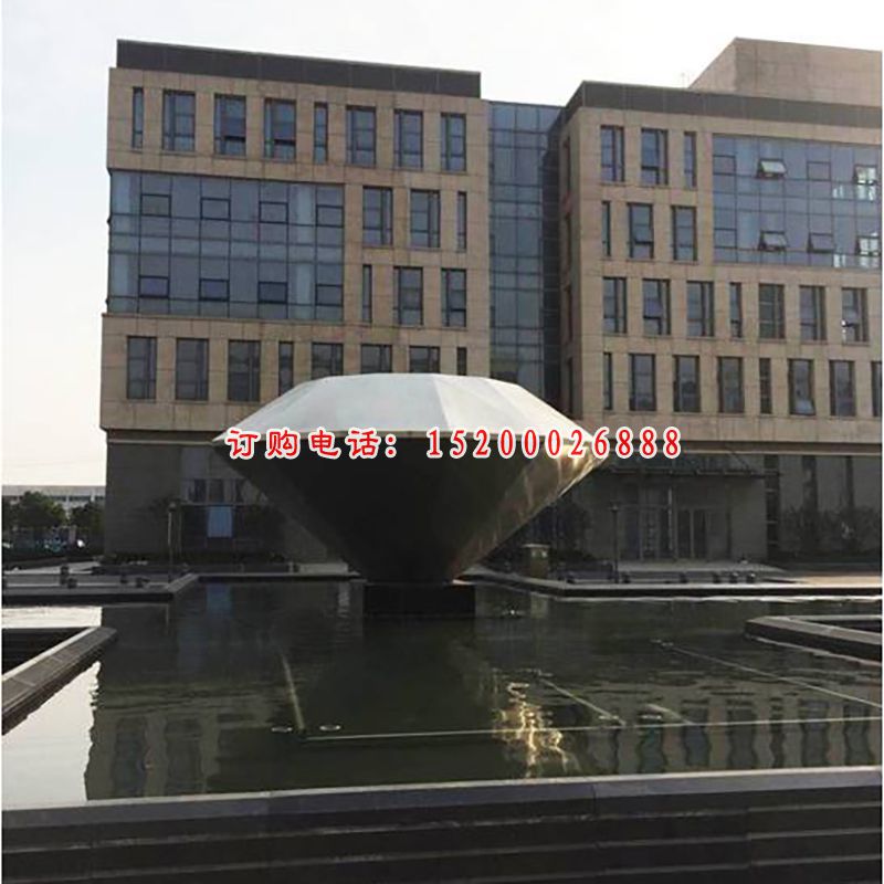 不锈钢钻石雕塑，不锈钢广场雕塑