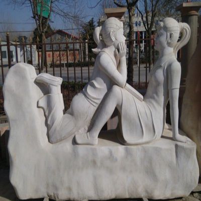 大理石母女对话  石雕广场人物雕塑
