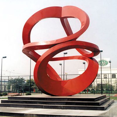不锈钢抽象雕塑   企业景观雕塑