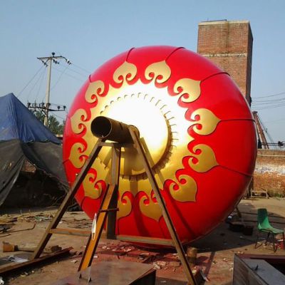 不锈钢红灯笼雕塑  广场不锈钢红灯笼雕塑 