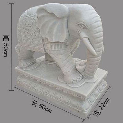 汉白玉吉祥大象  石雕酒店招财动物雕塑 