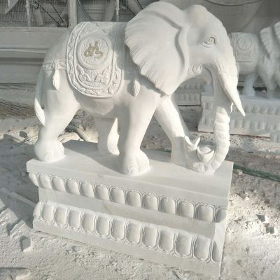 门口大象石雕汉白玉大象雕塑 