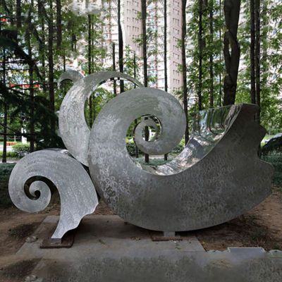 不锈钢海浪 抽象  园林景观雕塑