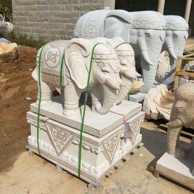 招财大象石雕 大理石门口大象 