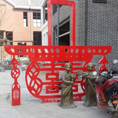 不锈钢剪纸雕塑，广场不锈钢雕塑 