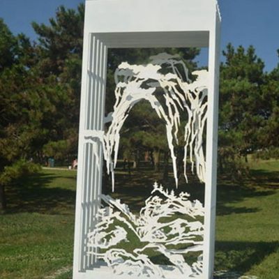 不锈钢剪纸雕塑  公园景摆件