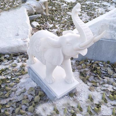 大理石小象   石雕公园动物雕塑
