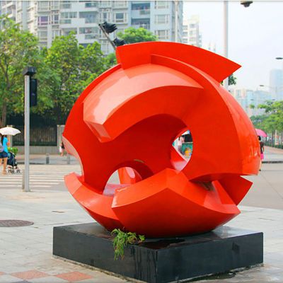 广场抽象雕塑，不锈钢烤漆雕塑