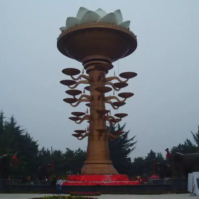 不锈钢莲花灯雕塑  广场不锈钢雕塑