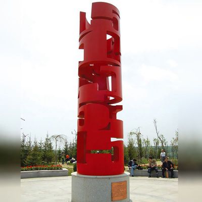 不锈钢镂空柱  广场景观雕塑