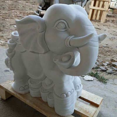象牙石雕汉白玉酒店门口招财大象雕塑 