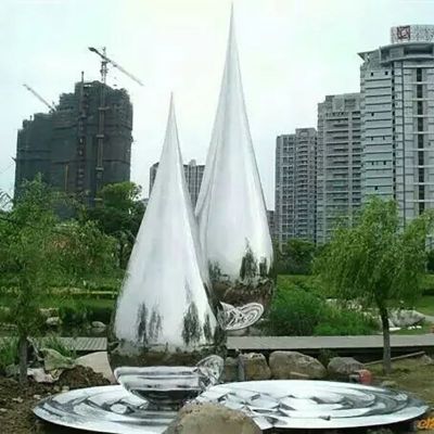 不锈钢水滴雕塑  公园不锈钢雕塑