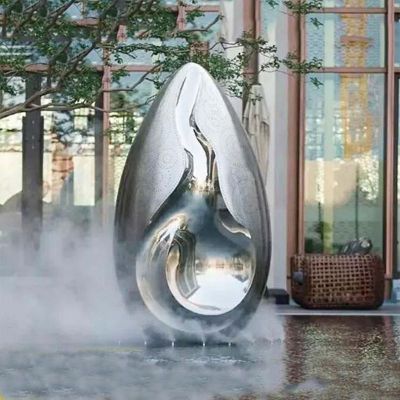 大型创意水滴公园景观雕塑  不锈钢雕塑 
