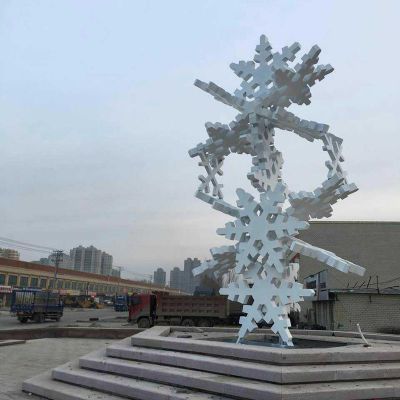不锈钢雪花雕塑  广场不锈钢雕塑