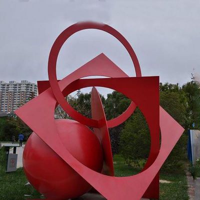 大型创意红色组合造型学校雕塑  不锈钢景观雕塑