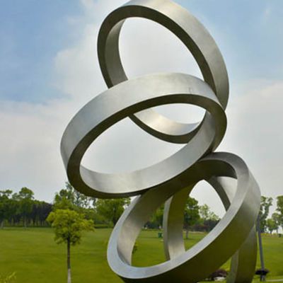 不锈钢环环相扣  公园景观雕塑