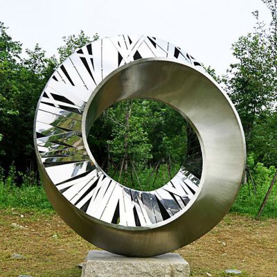 不锈钢抽象圆环雕塑  广场景观摆件 