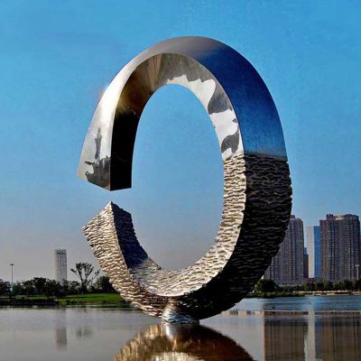 不锈钢抽象圆环雕塑  广场景观雕塑