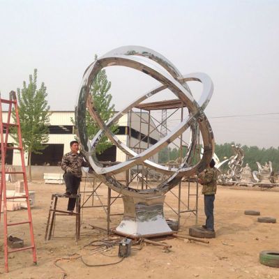 不锈钢抽象圆环雕塑