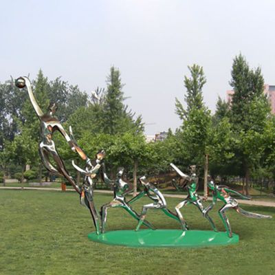 不锈钢打篮球雕塑  公园不锈钢雕塑