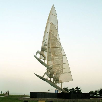 帆船比赛雕塑，不锈钢运动雕塑 