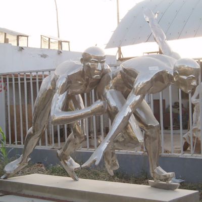 不锈钢滑冰雕塑  运动不锈钢雕塑