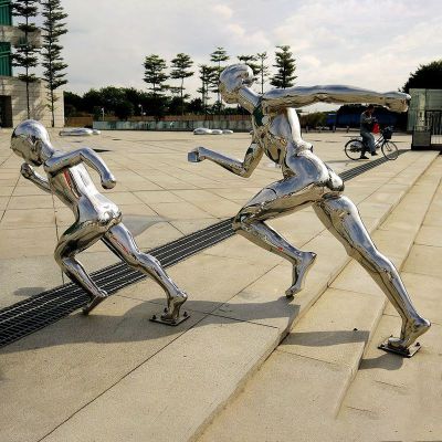 不锈钢跑步人物雕塑  不锈钢雕塑