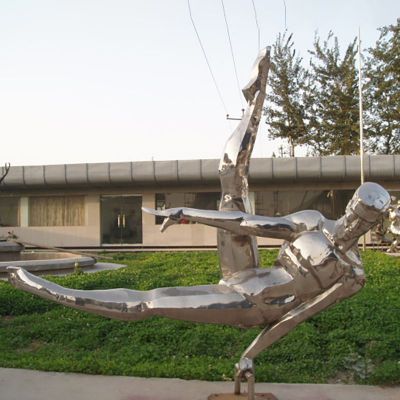 不锈钢鞍马雕塑  公园运动不锈钢雕塑