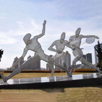 不锈钢运动人物  公园人物雕塑 