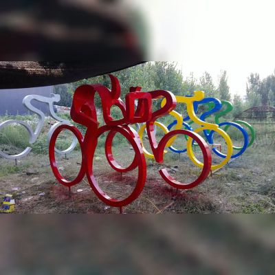 不锈钢赛车雕塑  不锈钢抽象人物雕塑 