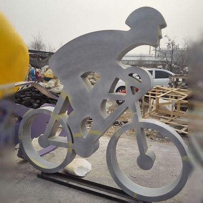 不锈钢赛车雕塑  不锈钢运动雕塑 