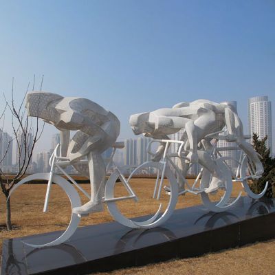 自行车比赛雕塑  不锈钢运动雕塑